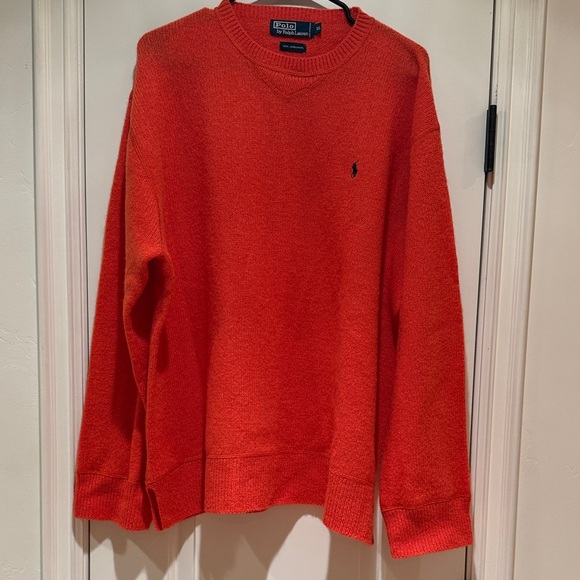 Ralph Lauren Polo 100% Lambswool Men’s Crewneck Sweater - Orange